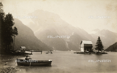 FVQ-F-021368-0000 - Predil Lake (formerly Raibl) at the feet of the Giulian Alps, province of Udine - Date of photography: 1880 ca. - Alinari Archives, Florence