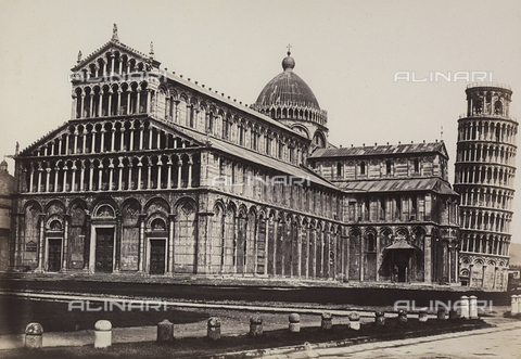 FVQ-F-029707-0000 - Buscheto Cathedral and Bonanno Pisano Tower, Piazza dei Miracoli, Pisa - Date of photography: 1855 ca. - Alinari Archives, Florence