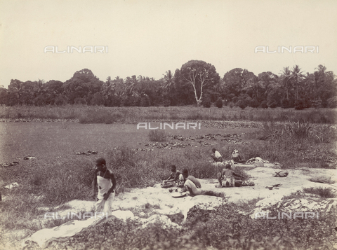 FVQ-F-030613-0000 - Group of women washing their clothes on Zanzibar Island - Date of photography: 1900 ca. - Alinari Archives, Florence