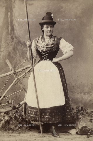 FVQ-F-033292-0000 - Portrait of a woman in traditional Austrian dress - Date of photography: 1865 - 1875 - Alinari Archives, Florence