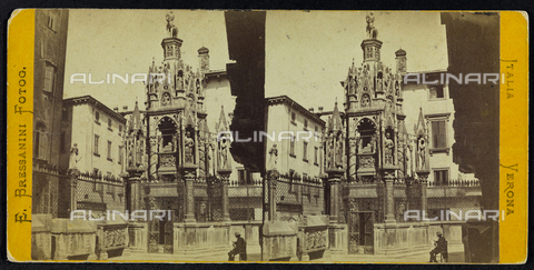 FVQ-F-042557-0000 - The Arca Scaligera (Scaligeri Tomb) of Cansignorio, in Verona; Stereoscopic photograph - Date of photography: 1870-1880 - Alinari Archives, Florence