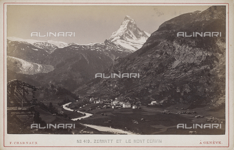 FVQ-F-052790-0000 - View of Zermatt and Mount Cervino - Date of photography: 1880 ca. - Alinari Archives, Florence