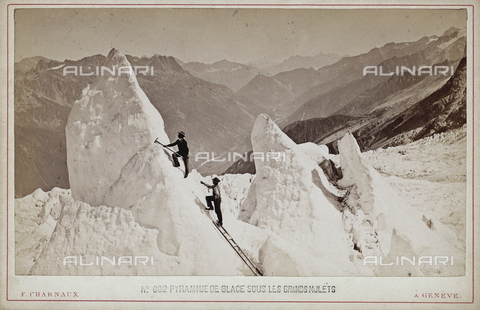 FVQ-F-054880-0000 - Pyramid of ice on the Les Grands Mulets mountains in Switzerland - Date of photography: 1880 ca. - Alinari Archives, Florence