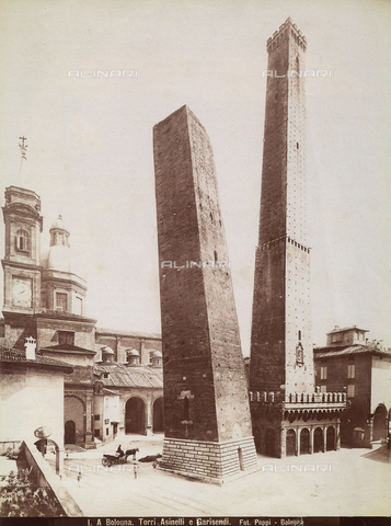 FVQ-F-063608-0000 - Towers of Garisenda and Asinelli - Date of photography: 1880 ca. - Alinari Archives, Florence