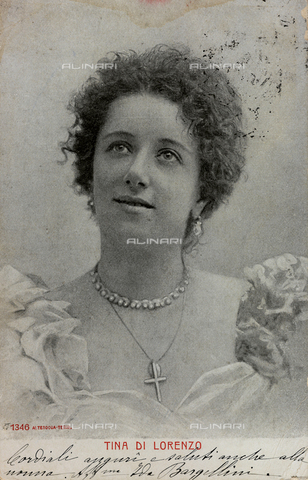 FVQ-F-116644-0000 - Ritratto dell'attrice italiana Tina Di Lorenzo, cartolina - Data dello scatto: 1900-1905 - Archivi Alinari, Firenze