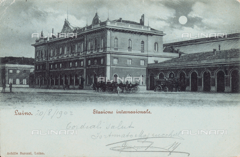 FVQ-F-135673-0000 - The railway station of Luino, Varese - Date of photography: 1900 ca. - Alinari Archives, Florence