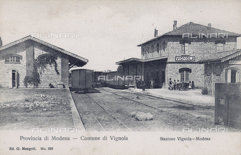 FVQ-F-136153-0000 - The train station of Vignola, province of Modena - Date of photography: 1920 ca. - Alinari Archives, Florence