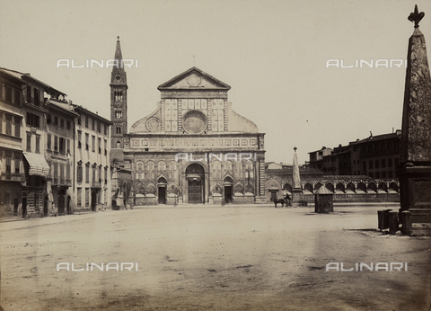 FVQ-F-206068-0000 - Church of Santa Maria Novella, photographed from the piazza of the same name, Florence - Date of photography: 1855 ca. - Alinari Archives, Florence
