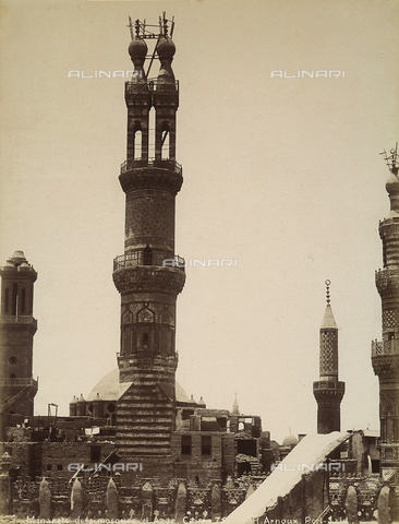 FVQ-F-206726-0000 - Minaret of the Mosque of El-Azhar, Cairo, Egypt - Date of photography: 1870-1880 - Alinari Archives, Florence