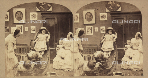 FVQ-F-211025-0000 - Stereoscopic photography showing a nursery - Date of photography: 1850-1870 ca. - Alinari Archives, Florence