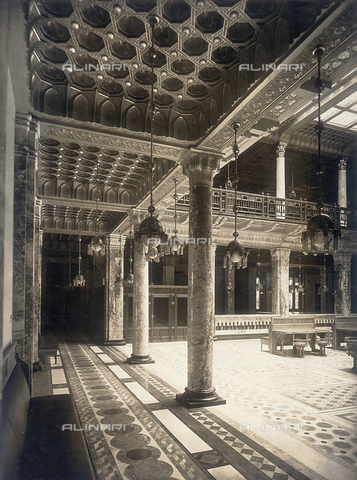 GCQ-A-003407-0019 - The hall and part of the Central Salon, in the Misr Bank, realized by the architect Antonio Lasciac, in Cairo - Date of photography: 1910-1915 ca. - Alinari Archives, Florence