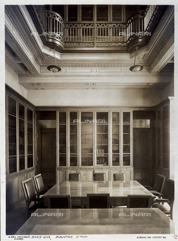 GCQ-A-003407-0029 - The library on the second floor in the Misr Bank, realized by the architect Antonio Lasciac, in Cairo - Date of photography: 1910-1915 ca. - Alinari Archives, Florence