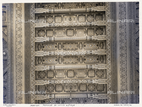 GCQ-A-003407-0038 - Detail of the ceiling on the second floor of the Misr Bank, realized by the architect Antonio Lasciac, in Cairo - Date of photography: 1910-1915 ca. - Alinari Archives, Florence