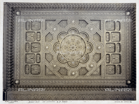GCQ-A-003407-0039 - Detail of the ceiling on the second floor of the Misr Bank, realized by the architect Antonio Lasciac, in Cairo - Date of photography: 1910-1915 ca. - Alinari Archives, Florence