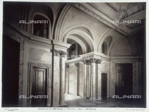 GCQ-A-003407-0047 - The vestibule of the Salamlik, inside the Palace of Adly Pasha Yeghean, realized by the architect Antonio Lasciac, in Cairo - Date of photography: 1910-1915 ca. - Alinari Archives, Florence