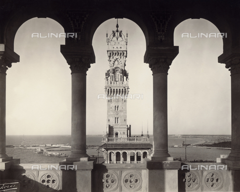 GCQ-F-000051-0000 - The tower of the Royal Palace of Montazah, in Alexandria, Egypt. Architectual structure constructed by Ernesto Verrucci - Date of photography: 1920-1925 ca. - Alinari Archives, Florence