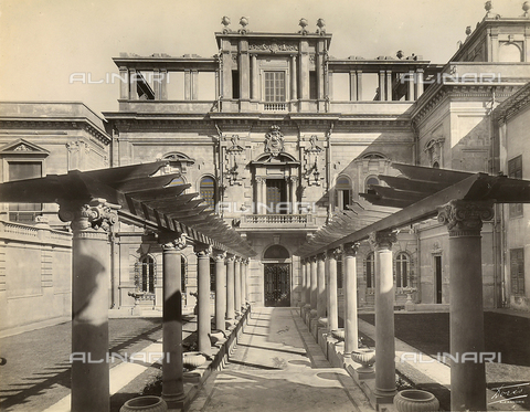 GCQ-F-000064-0000 - "Archive of work by Italian talent abroad;" detail of the exterior of the Palace of Ras-et-Tin in Alexandria, Egypt, by the architect, Ernesto Verrucci - Date of photography: 1930-1940 ca. - Alinari Archives, Florence