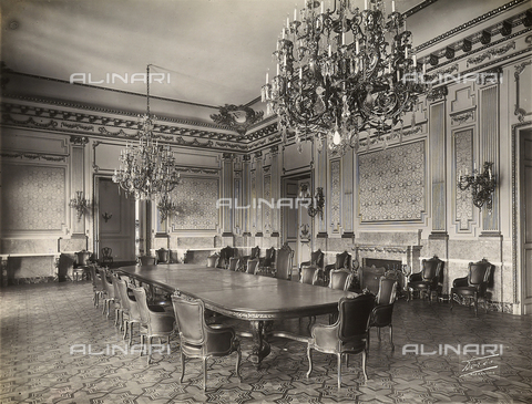 GCQ-F-000069-0000 - "Archive of works by Italian talent abroad;" the dining room in the Palace of Ras et-Tin in Alexandria, Egypt, architectural work by Ernesto Verrucci - Date of photography: 1930-1940 ca. - Alinari Archives, Florence