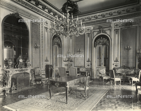 GCQ-F-009153-0000 - "Archive of the works by Italian talent abroad;" the king's study, Palace of Ras-et-Tin, Alexandria, Egypt. The complex was built by the architect Ernesto Verrucci - Date of photography: 1930-1940 ca. - Alinari Archives, Florence