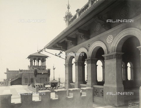 GCQ-F-009161-0000 - "Archive of the works by Italian talent abroad;" the belvedere seen from the portico, Royal Palace of Montazah, Alexandria, Egypt. The complex was built by the architect Ernesto Verrucci - Date of photography: 1930-1940 ca. - Alinari Archives, Florence