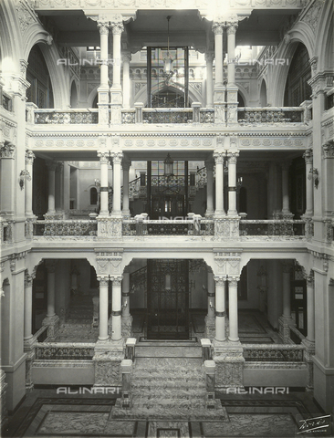 GCQ-F-009170-0000 - "Archive of the works by Italian talent abroad;" the foyer and great hall of the Royal Palace of Montazah, Alexandria, Egypt. The complex was built by the architect Ernesto Verrucci - Date of photography: 1930-1940 ca. - Alinari Archives, Florence