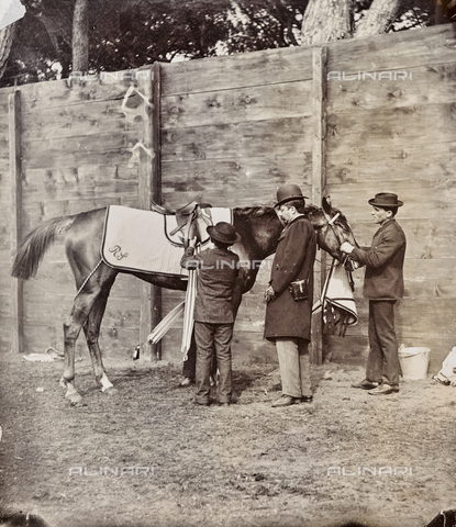 GLQ-F-004481-0000 - The jockey Carlo Canciaro with the horse Doll arrived second during the competition - Date of photography: 19/03/1889 - Alinari Archives, Florence