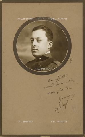 GLQ-F-004790-0000 - Portrait of Giorgio Enrico Levi in military uniform - Date of photography: 25/05/1918 - Alinari Archives, Florence