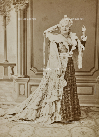 GRQ-F-003481-0000 - "Second-Actors": Portrait of an actress on stage costumes - Date of photography: 1880-1890 - Alinari Archives, Florence