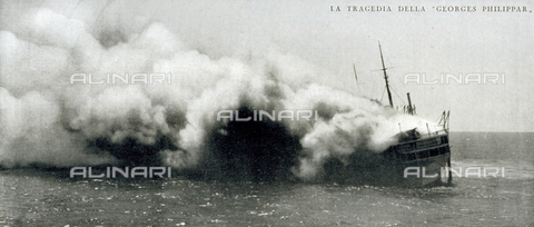 IIB-S-093224-0799 - The fire aboard the French ship 'Georges Philippar', off the coast of Cape Guardafui - Date of photography: 16/05/1932 - Alinari Archives, Florence