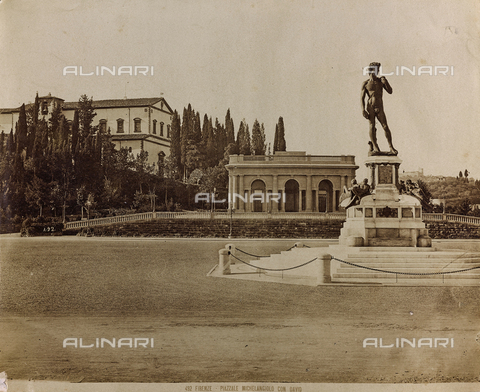 MFC-A-004659-0034 - Piazzale Michelangelo with a copy of David in Florence - Date of photography: 1860-1890 - Alinari Archives, Florence