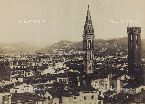 MFC-A-004659-0042 - Panorama of Florence with the bell tower of the Badia Fiorentina and the Bargello - Date of photography: 1860-1890 - Alinari Archives, Florence