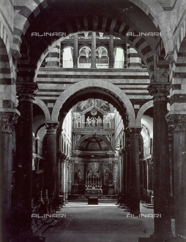 MFC-A-004666-0006 - The luminous nave of the Cathedral of Pisa, with the women's galleries on high - Date of photography: 1870-1875 ca. - Alinari Archives, Florence