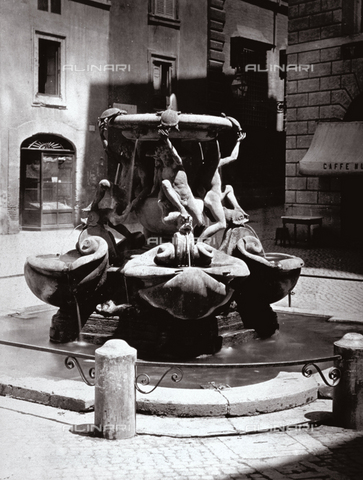 MFC-F-000533-0000 - Close up of the Fountain of the Turtles in Rome - Date of photography: 1880 ca. - Alinari Archives, Florence