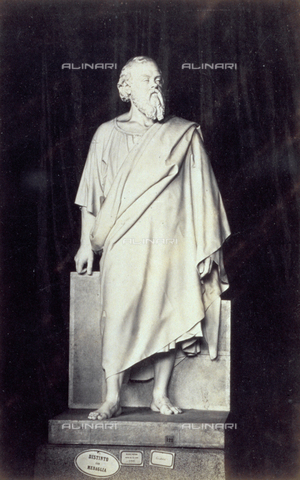 MFC-F-000555-0000 - Statue by Pietro Magni of Socrates presented during the First National Expo of 1861, held in Florence - Date of photography: 1861 ca. - Alinari Archives, Florence