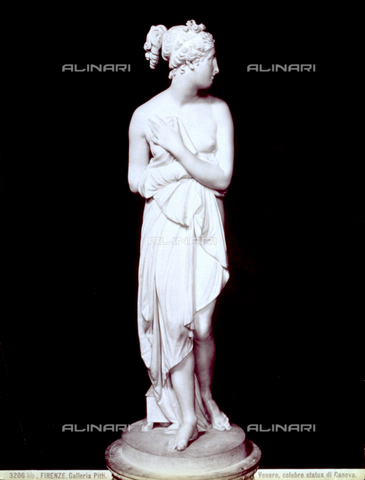 MFC-F-000683-0000 - Marble statue of Venus, by Antonio Canova at the Galleria Palatina in Florence - Date of photography: 1880-1890 ca. - Alinari Archives, Florence
