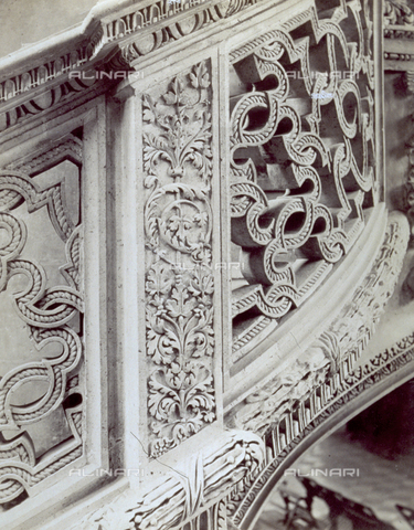 MFC-F-001464-0000 - A detail of the tribune in the Church of Saint Etiènne-du-Mont, in Paris - Date of photography: 1870-1880 ca. - Alinari Archives, Florence