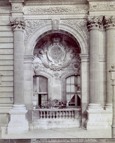 MFC-F-001465-0000 - Facade of the Sully pavilion, part of the Louvre, in Paris - Date of photography: 1870-1880 ca. - Alinari Archives, Florence