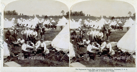 MFC-F-001990-0000 - Group of men in a military camp. In the background many tents - Date of photography: 1895 - Alinari Archives, Florence