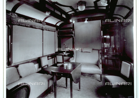 MFC-S-001066-0023 - Interior of the coach-lounge of His Royal Highness the Archduke of Austria Francis Ferdinand - Date of photography: 1890-1900 ca. - Alinari Archives, Florence