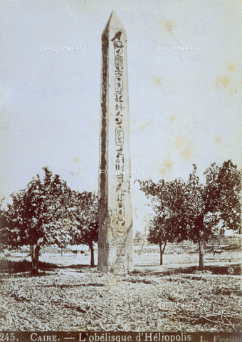 MFC-S-001133-0007 - The Obelisk of Heliopolis in Cairo - Date of photography: 1880-1890 - Alinari Archives, Florence