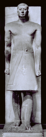 MFC-S-001350-0006 - Frontal view of an egyptian sculpture of Ranofer, dating to the 5th dynasty. The sculpture is in the Museum of Cairo, in Egypt - Date of photography: 1958 - Alinari Archives, Florence