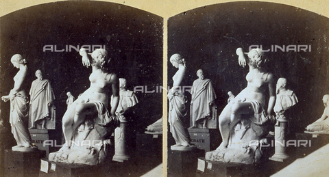 MFC-S-001916-0007 - A few marble statues on exhibition in the 1861 italian exposition in Florence - Date of photography: 09/1861 - Alinari Archives, Florence