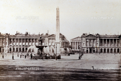 PDC-F-000256-0000 - Place de la Concorde in Paris. The church of la Madeleine can be glimpsed in the background - Date of photography: 1855-1865 - Alinari Archives, Florence
