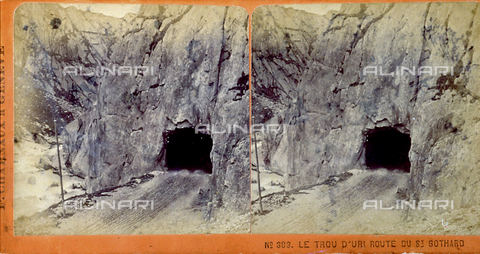 PDC-F-000413-0000 - View of the opening of a tunnel for the St. Gotthard road - Date of photography: 1855-1875 ca. - Alinari Archives, Florence
