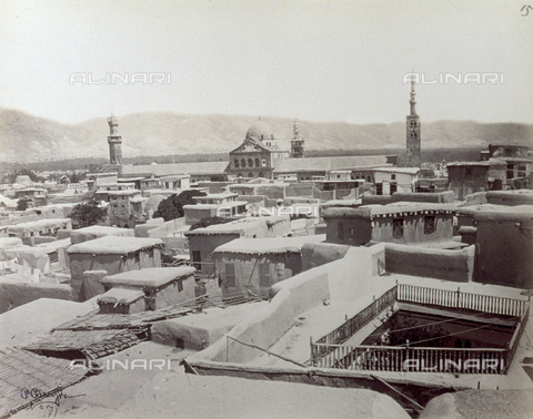 PDC-S-000275-0021 - View of part of the city of Damascus, with the great Mosque (Ummayad) in the background - Date of photography: 1860-1870 - Alinari Archives, Florence
