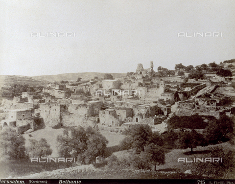 PDC-S-000752-0007 - The town of Bethanie, in the surrounding area of Jerusalem, with its dilapidated houses and numerous olive trees - Date of photography: 1880-1900 - Alinari Archives, Florence