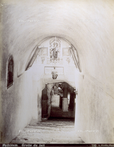 PDC-S-000752-0023 - View from above of the stairway of the 'Grotto of Milk', in Bethlehem - Date of photography: 1880-1900 - Alinari Archives, Florence