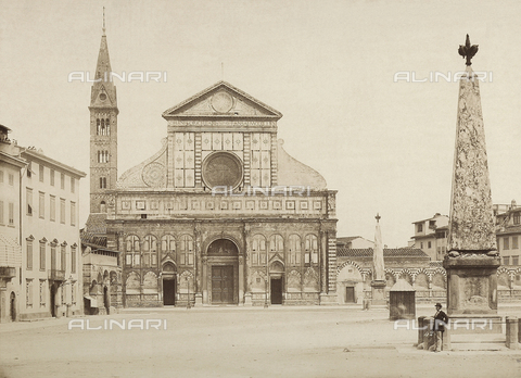 RDC-F-000011-0000 - View of Santa Maria Novella Church and the obelisks, Florence - Date of photography: 1855 ca. - Alinari Archives, Florence