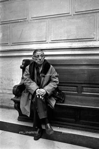 RVA-S-001269-0004 - Jean Paul Sartre (1905-1980), scrittore e filosofo francese, Parigi - Data dello scatto: 1970-1971 - Jacques Cuinières / Roger-Viollet/Alinari