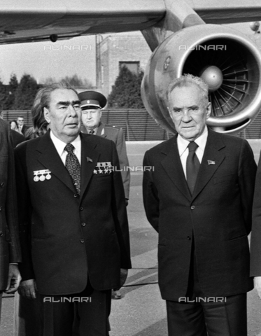 RVA-S-004031-0251 - Leonid Breznev e Aleksei Kossyguine, Mosca - Data dello scatto: 04/1979 - Jacques Cuinières  / Roger-Viollet/Alinari
